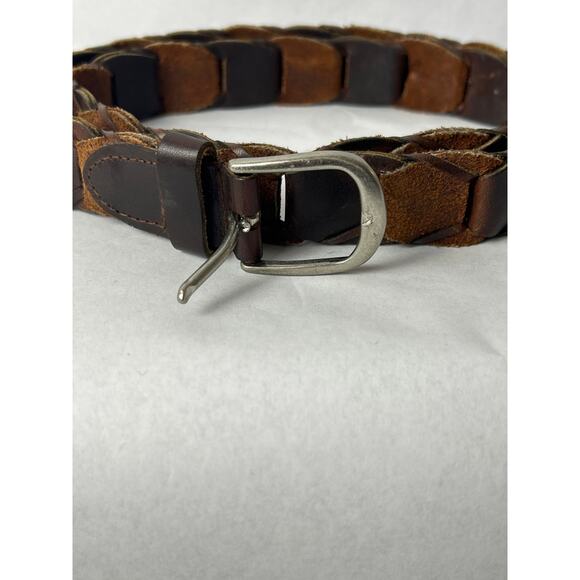 Vintage Belt Tan Brown Woven Leather 46 inches - Picture 2 of 7